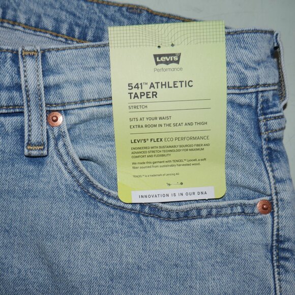 Levis 541 Athletic Fit Jeans Men's Size 38x34 Light Wash Stretch Flex Denim NWT - Picture 9 of 13
